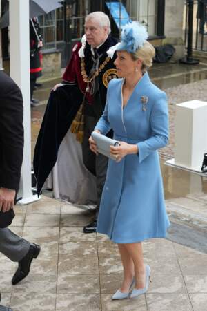 Le prince Andrew, duc d’York et Zara Phillips arrivent à la cérémonie de couronnement du roi d'Angleterre à l'abbaye de Westminster de Londres