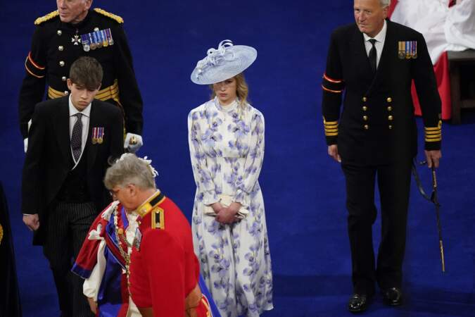 James Mountbatten-Windsor, Comte de Wessex et Lady Louise Windsor arrivent  à la cérémonie de couronnement du roi d'Angleterre à l'abbaye de Westminster de Londres
