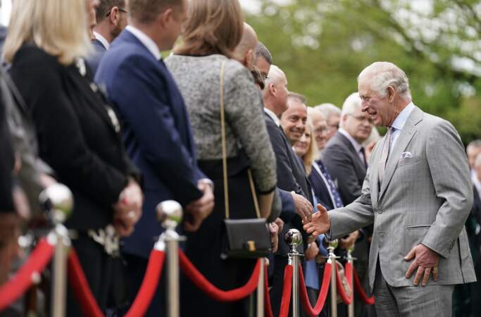 Le roi Charles III à l'inauguration du nouveau laboratoire Whittle, à Cambridge, le 9 mai 2023. 