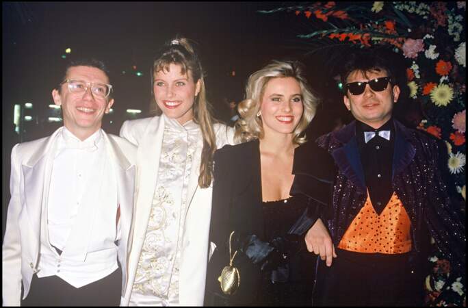 Jean-Pierre Dionnet (à gauche) en compagnie de Sophie Favier et Philippe Manoeuvre à la soirée des 7 d'or de 1985.
