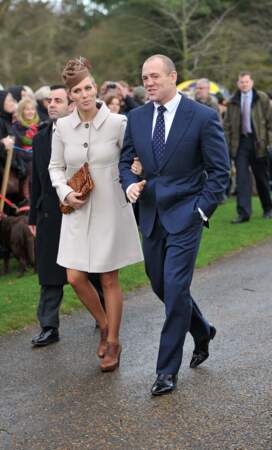 42_La reine Elisabeth II d'Angleterre et les membres de la famille royale lors de la messe de Noel a Kings Lynn