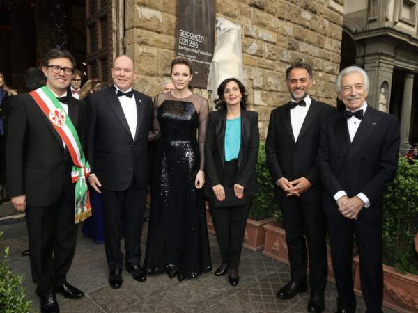 Charlene de Monaco en robe transparente pour le dîner de gala du 160ᵉ anniversaire du consulat monégasque de Florence, le 12 avril 2023