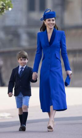 Kate Middleton et sa robe bleu roi à la messe de Pâques, le 9 avril 2023