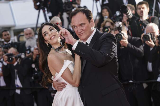 Quentin Tarantino lors de la montée de marches pour la cérémonie de clôture du 76e Festival de Cannes le 27 mai 2023