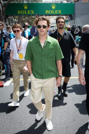 L'acteur Tom Holland lors du 80e Grand Prix de Monaco le 28 mai 2023