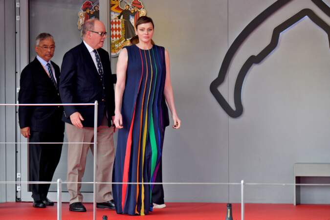 Le prince Albert II de Monaco et la princesse Charlène de Monaco lors de la remise de prix du 80ème Grand Prix de Monaco de Formule 1 à Monaco le 28 mai 2023