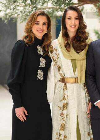 La reine Rania de Jordannie et la future femme du prince Hussein de Jordanie, Rajwa Al Saif à Riyad