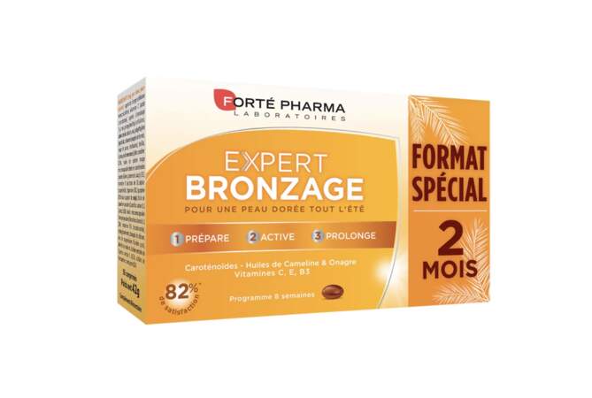 Expert Bronzage, Forte Pharma, 25€ la cure de 2 mois sur fortepharma.com et nocibe.fr