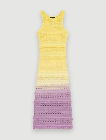 Robe longue en maille crochet, Maje, 455€