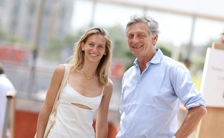 Nicolas de Tavernost et sa fille Sibylle avant la finale dames de Roland-Garros le 10 juin 2023