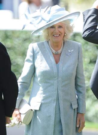 Camilla Parker Bowles arbore une fois encore ses pendentifs à Ascot, le 17 juin 2014