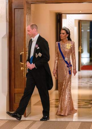 Kate Middleton et sa robe glitter Jenny Packham pour le mariage du prince Hussein de Jordanie, le 1er juin 2023