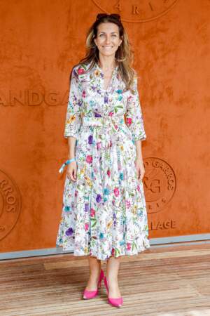 Anne-Claire Coudray et sa robe à fleurs à Roland-Garros 2023