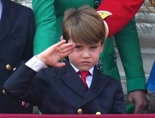 Le prince Louis de Galles lors de l'apparition au balcon de Buckingham Palace après le défilé "Trooping the Colour" à Londres le 17 juin 2023