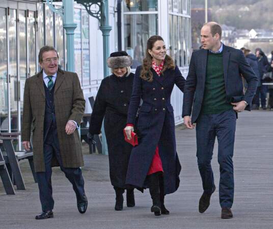 Le prince William et Catherine Kate Middleton  lors d'une visite aux Royal National Lifeboat Institution (RNLI) à Swansea, le 4 février 2020.