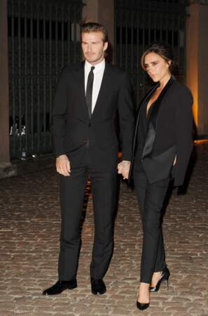 Ultra-glamour, Victoria et David Beckham se rendent à la soirée Global Fund and British Fashion Council à Londres en 2013
