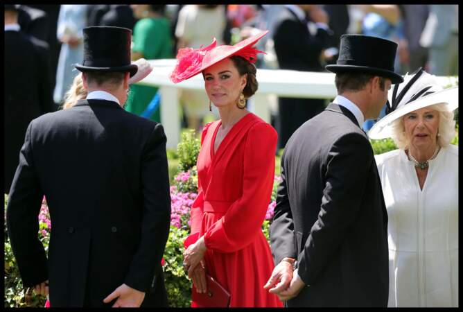 Le prince William, prince de Galles, et Catherine (Kate) Middleton, princesse de Galles au meeting hippique Royal Ascot à Ascot, le 23 juin 2023.
