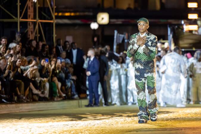 Pharrell Williams présente son premier défilé Louis Vuitton, le 20 juin 2023