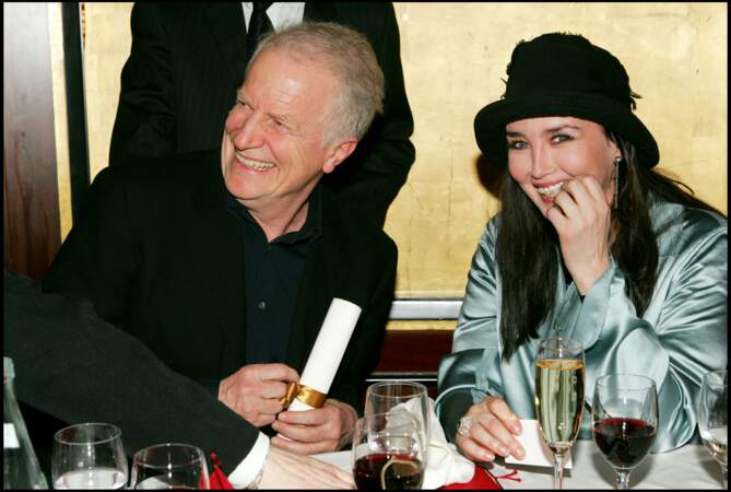 Isabelle Adjani et André Dussollier réunis au dîner des nominés des César en 2005. 