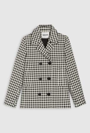 Manteau à carreaux bicolore, coupe caban, Claudie Pierlot, 232,50€ au lieu de 465€