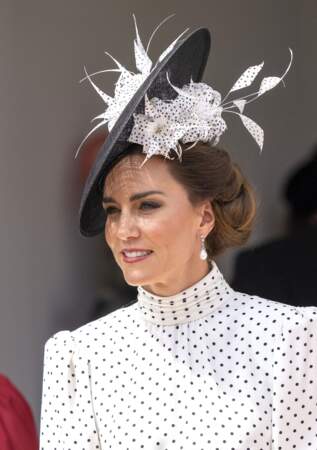 Kate Middleton et son chignon flou à la chapelle St George du château de Windsor, le 19 juin 2023