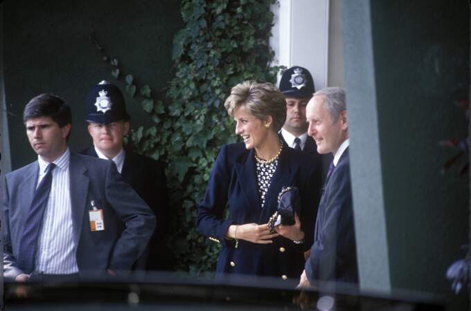 La princesse Diana dans les couloirs de Wimbledon en 1991