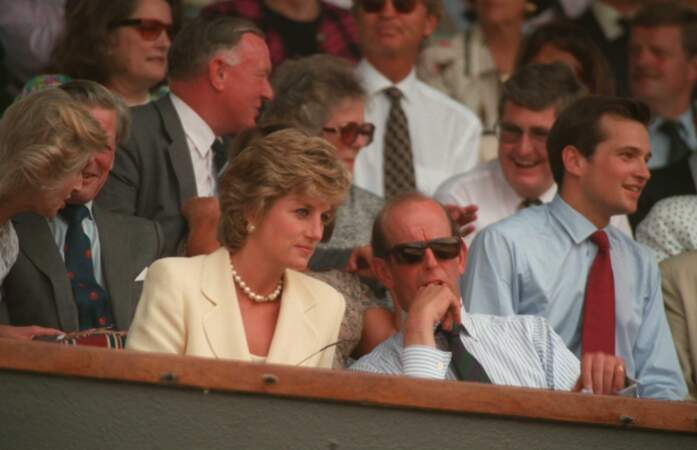 La princesse Diana dans les tribunes de Wimbledon en 1995