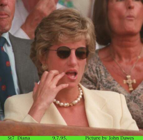 La princesse Diana dans les tribunes de Wimbledon en 1995