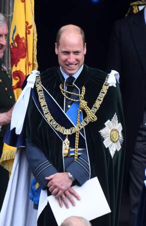 Le prince William acclamé par la foule à sa sortie de la cathédrale Saint-Gilles d'Édimbourg, le 5 juillet 2023