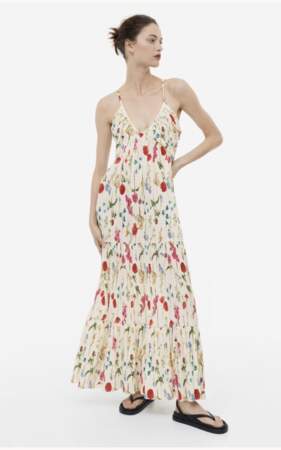 H&M - robe longue plissée à 39,99€