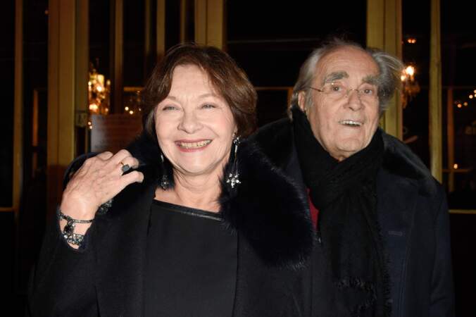 Michel Legrand et sa femme Macha Meril lors de la générale du spectacle de "Michel Leeb - 40 ans !" au Casino de Paris, le 14 décembre 2017. 