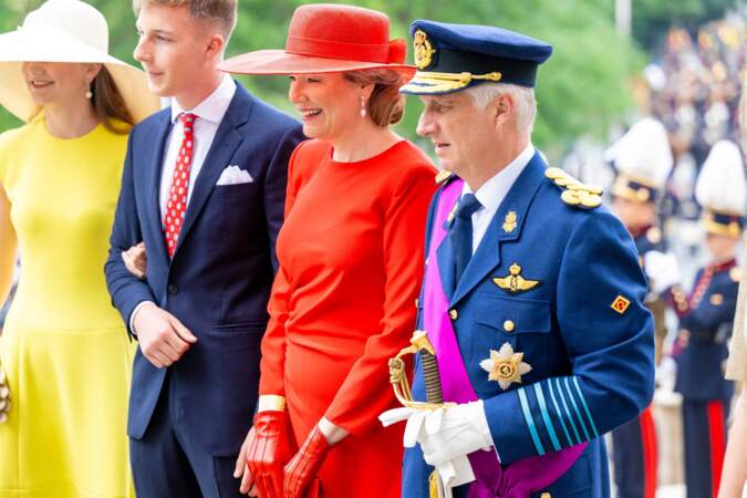 Le roi Philippe et la reine Mathilde lors des célébrations de la Fête Nationale, à Bruxelles, le 21 juillet 2023.