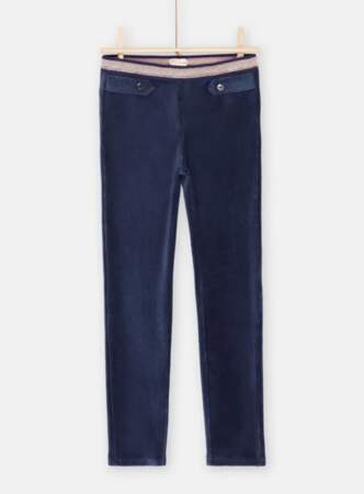 Pantalon en velours bleu marine, DPAM, 16€