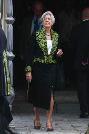 Nicole Bériou a rendu un dernier hommage à l'académicienne Hélène Carrère d'Encausse lors de ses obsèques en l'église Saint-Germain-des-Près à Paris, le 11 août 2023