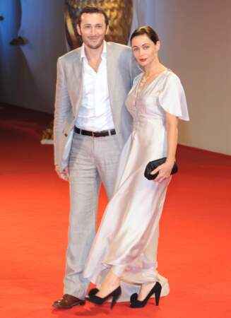 Emmanuel Béart et son mari Michaël Cohen, à la Mostra de Venise en 2008