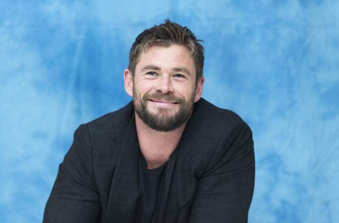 Coupe courte et sourire aux lèvres pour Chris Hemsworth lors de la conférence de presse pour le film "Thor : Ragnarok" à l'hôtel Montage de Beverly Hills, le 11 octobre 2017.