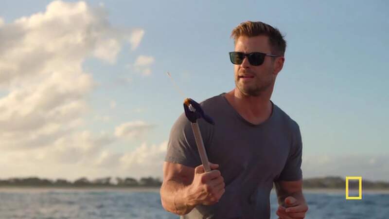 Chris Hemsworth a nagé avec les requins pour les besoins d'un nouveau documentaire de National Geographic à Los Angeles, en juillet 2021.