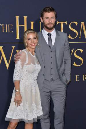 Chris Hemsworth et Elsa Pataky ont assisté à la première du film "Le Chasseur et la Reine des glaces", à Los Angeles, en avril 2016.