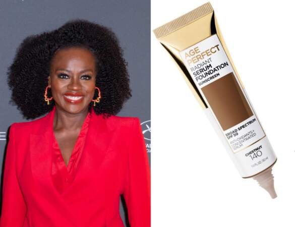 Ambassadrice de la marque L'Oréal Paris, Viola Davis ne porte que des produits de la marque dont la crème teintée Age Perfect à  partir de 13€ 
