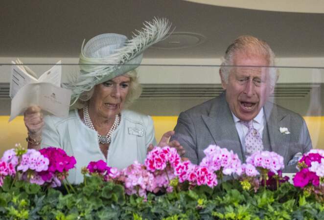 Charles III d'Angleterre et Camilla ont un fou rire à Ascot le 22 juin 2023