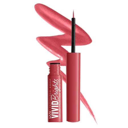 Eyeliner Liquide Vivid Brights (teinte On red), NYX, 8,95€ en boutique et sur 