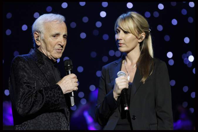 Charles Aznavour et Katia réunis sur scène, à l'Olympia, en septembre 2011.