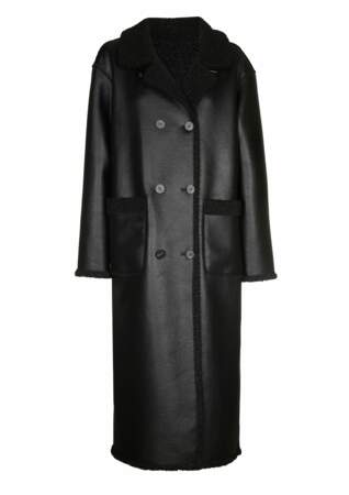 Manteau long en fausse peau retournée, C&A, 89,99€