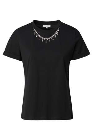 T-shirt coton détails col brillant, Salsa Jeans, 35,95€