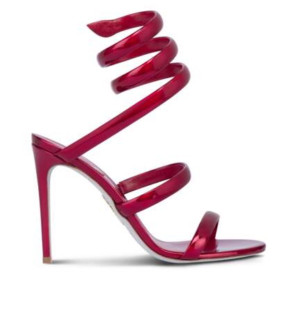Sandale Cleo rouge à effet miroir, René Caovilla, 810€