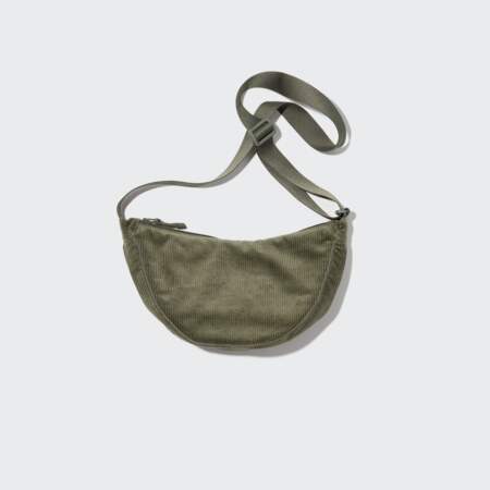 Mini-sac rond à bandoulière en velours côtelé, Uniqlo, 14,90€