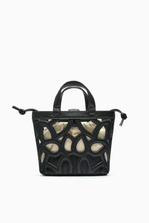Mini sac cabas avec effet ajouré, Zara, 59,95€