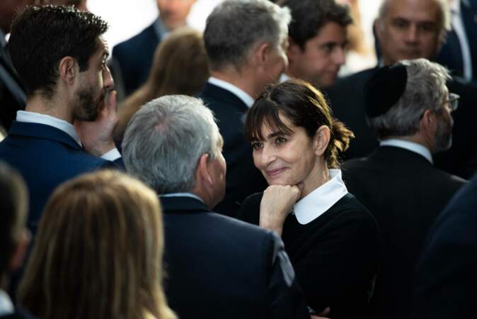 Emmanuelle Bach, actrice et fille de Jean-Pierre Elkabbach, lors de la cérémonie d'hommage au regretté journaliste, au siège de France Televisions