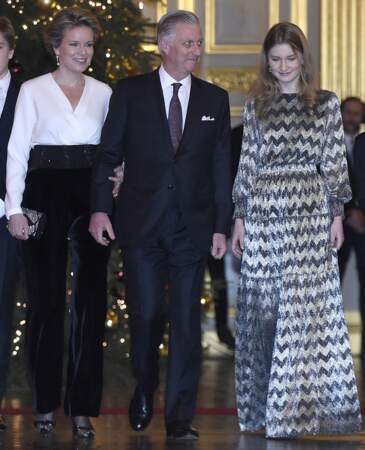 La famille royale de Belgique assiste au concert de Noël au palais royal à Bruxelles