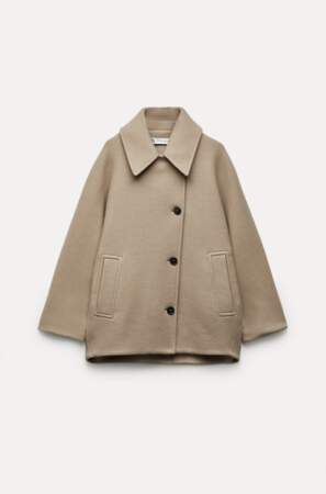 Zara - Manteau court avec laine